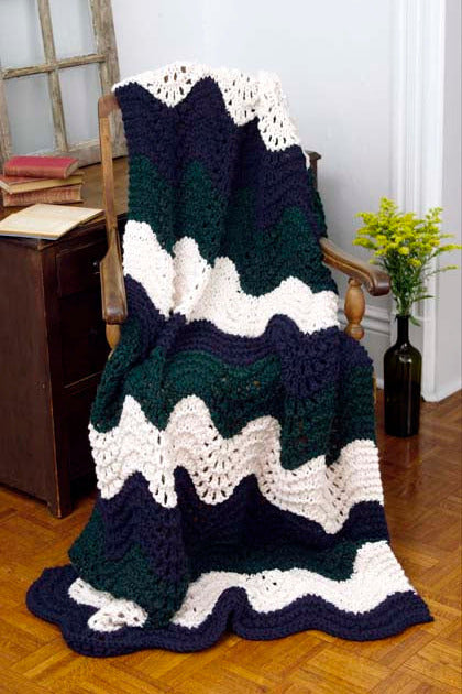Knit Preppy and Vineyard Ripple Knit Afghan
