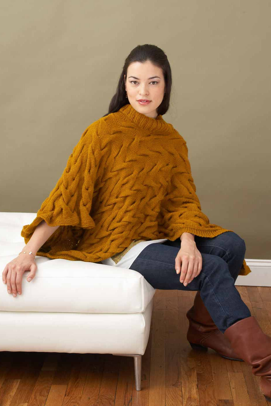 Broken Cables Poncho (Knit)