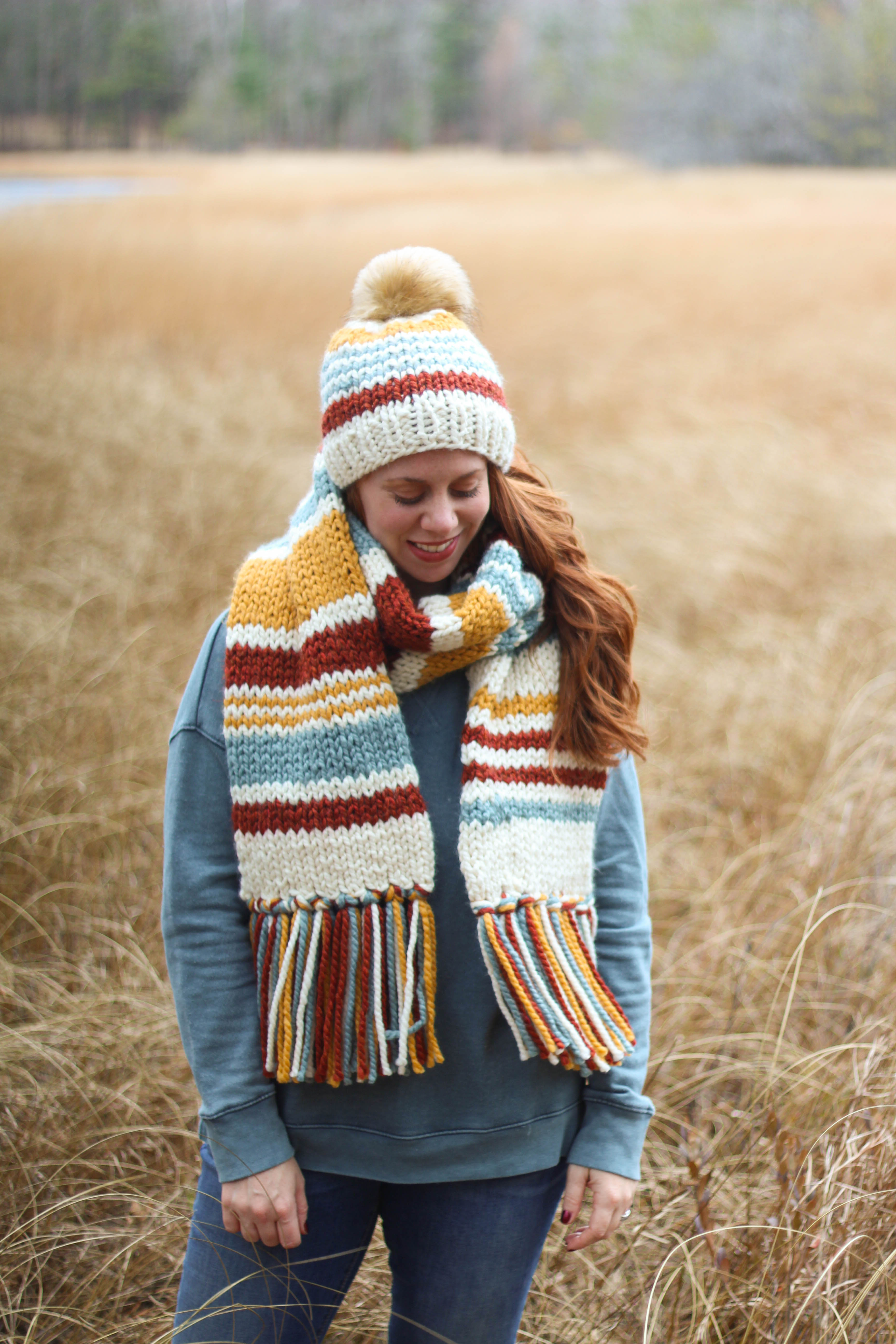 Knit Kit - Scrappy Hat and Scarf