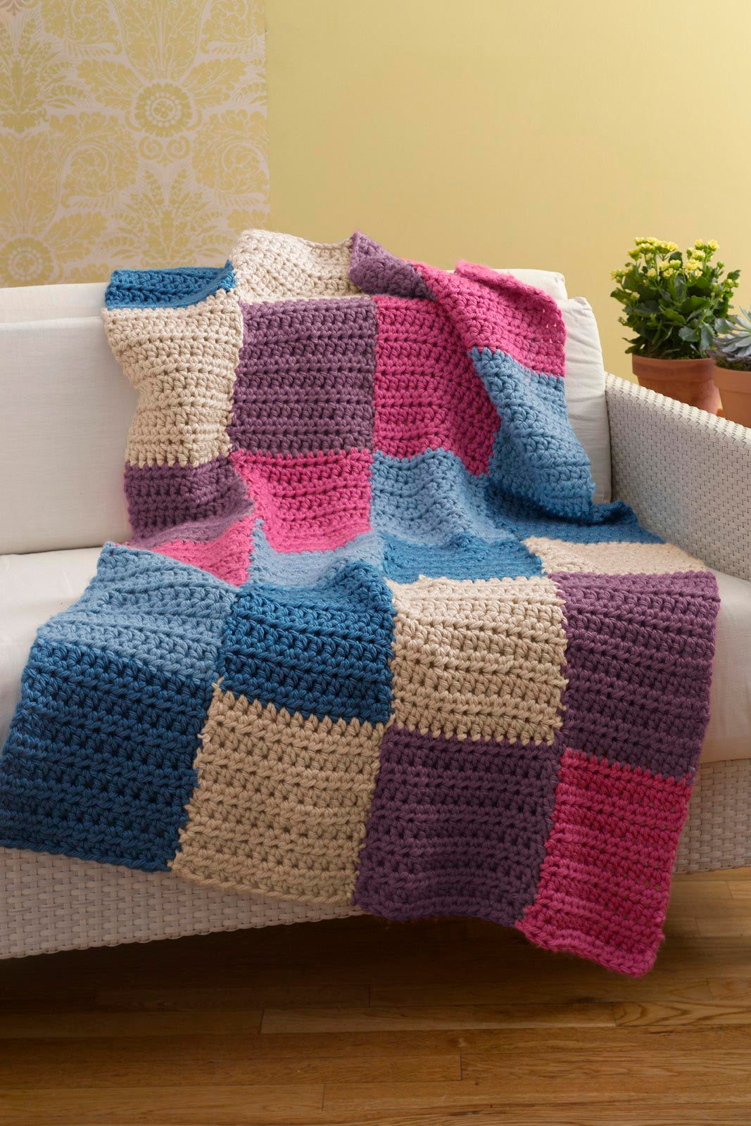 Bright Easy Blocks Afghan Pattern (Crochet)