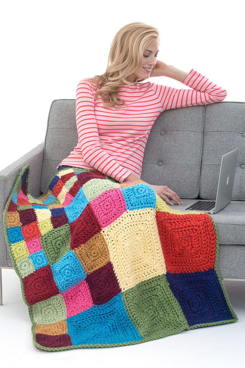 Bright Squares Afghan Pattern (Crochet)