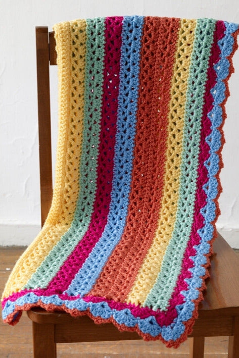 Bright Stripes Baby Afghan Pattern (Crochet)
