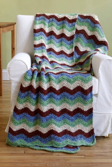 Coastal Ripple Afghan Pattern (Crochet)