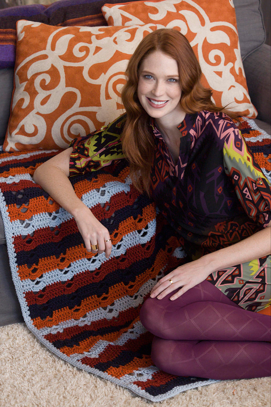 Lacy Stripes Throw Pattern (Crochet)