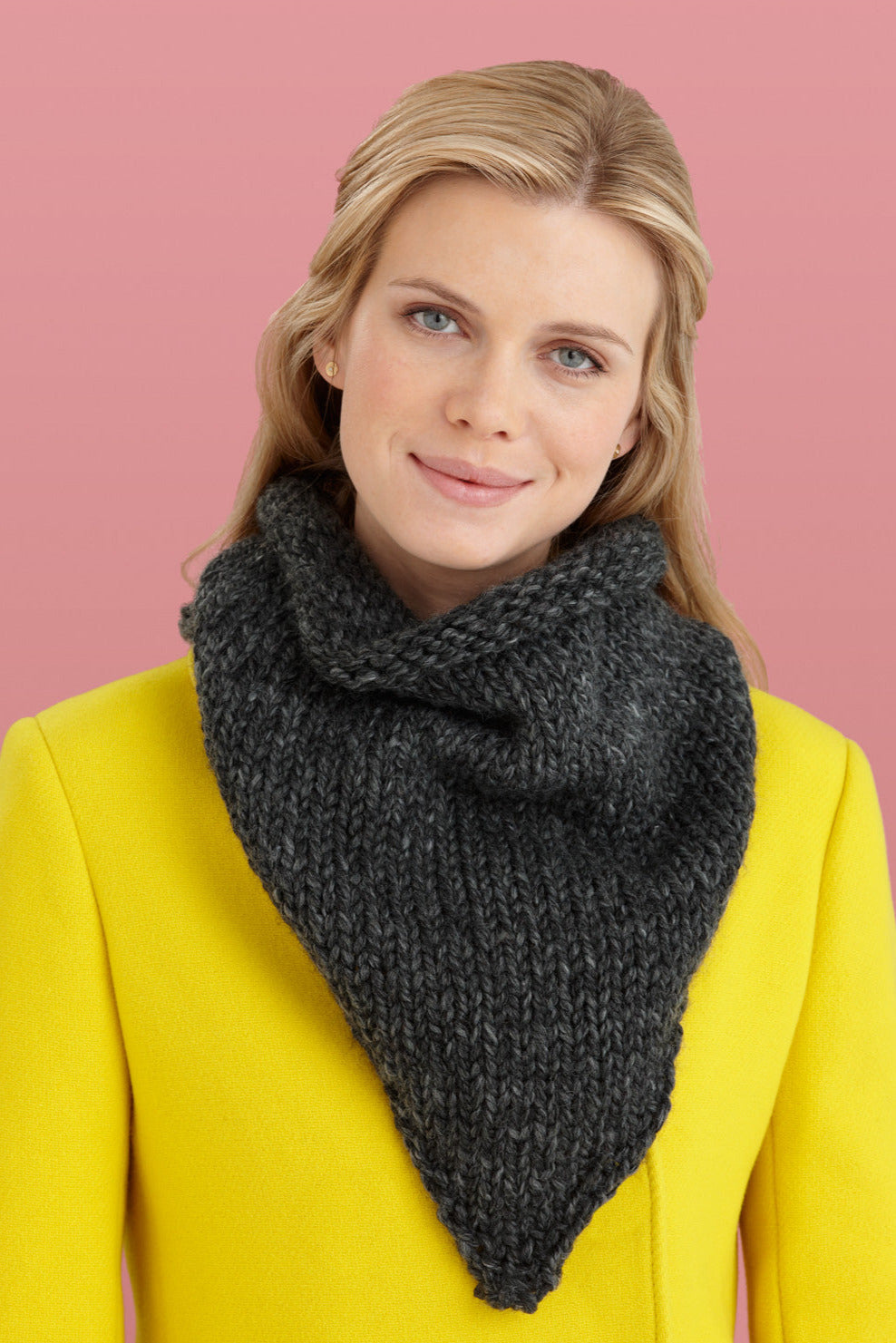 Buttoned Bandana Cowl Pattern (Knit-Crochet)