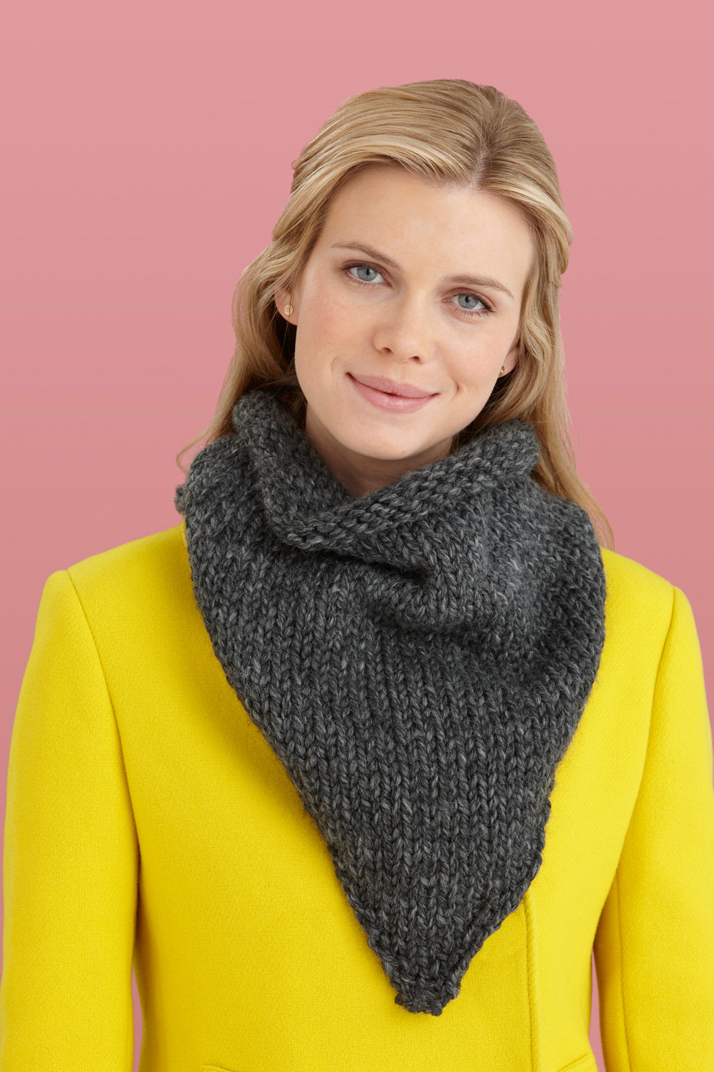 Buttoned Bandanna Cowl Pattern (Knit-Crochet)