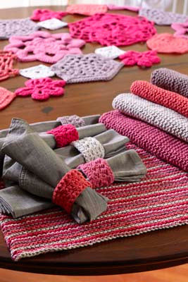 Knit Placemats and Crochet Napkin Rings (Knit-Crochet)