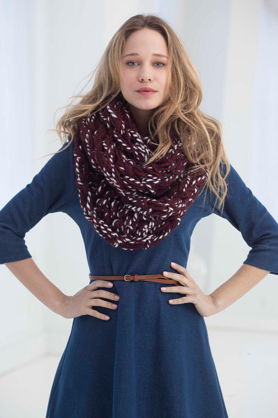 2 Color Arm Knit Cowl Pattern