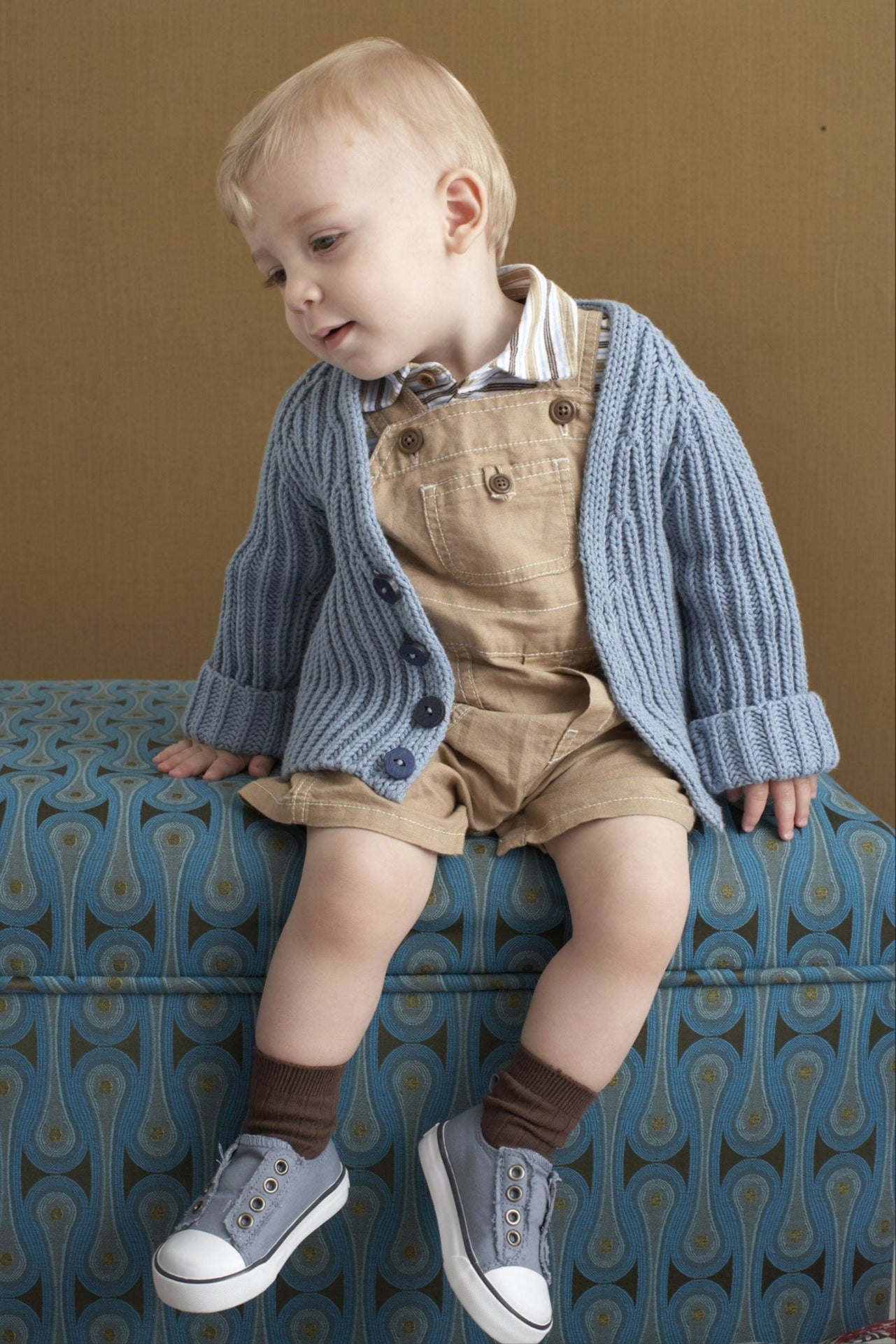 Brioche Stitch Baby Cardigan Pattern (Knit)