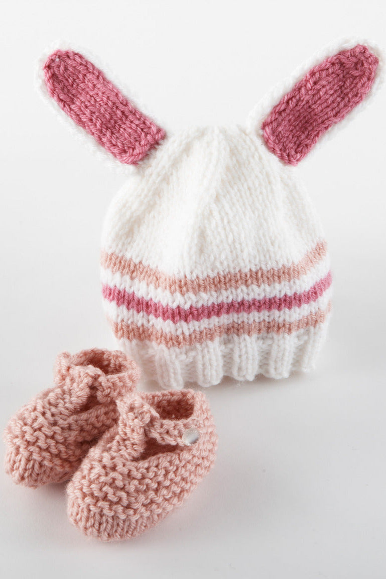 Bunny Hat and Booties Pattern (Knit)