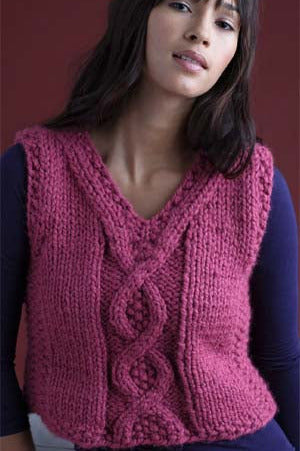 Cable Accent Vest Pattern (Knit)