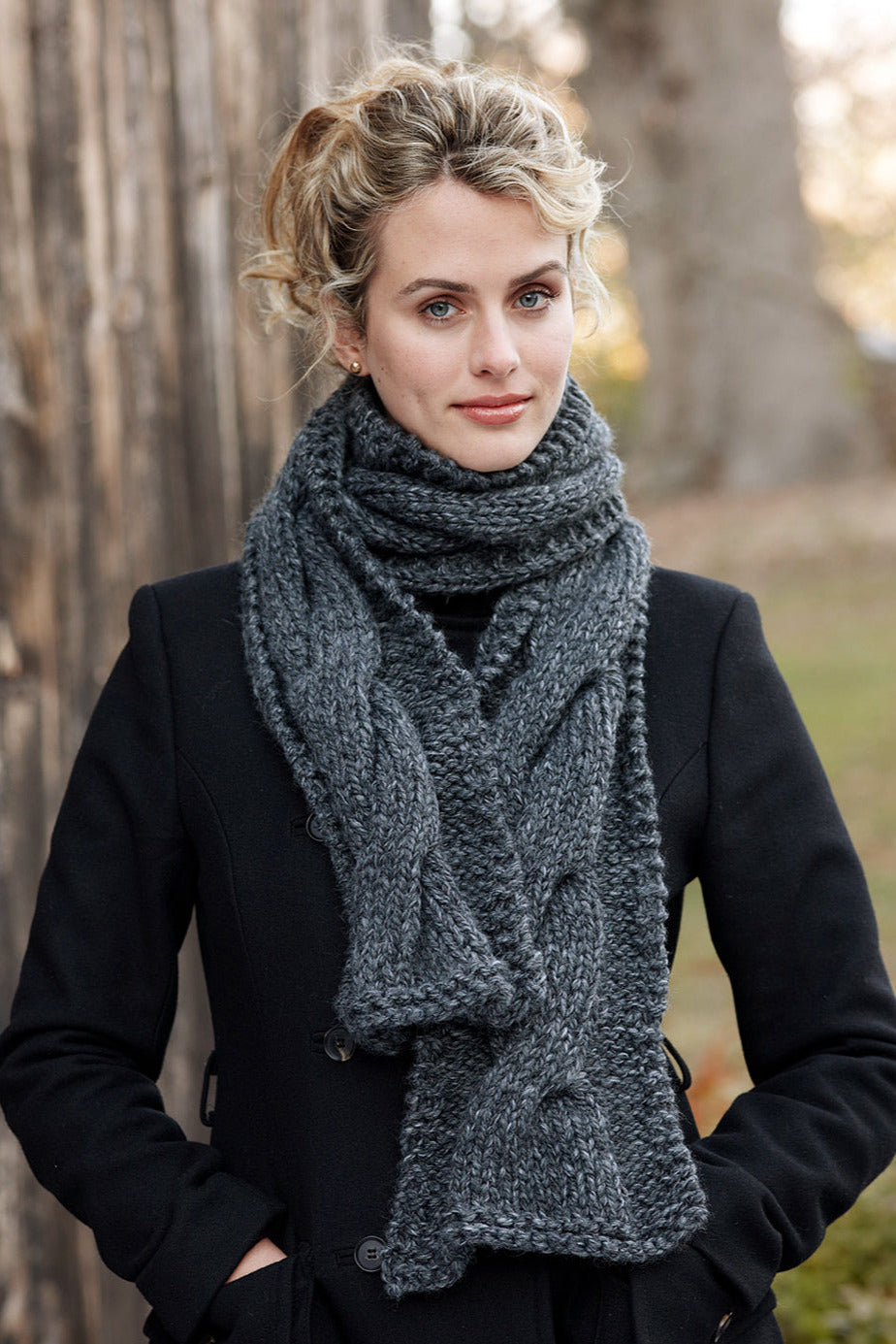 Cable Panel Scarf Pattern (Knit) - Version 3