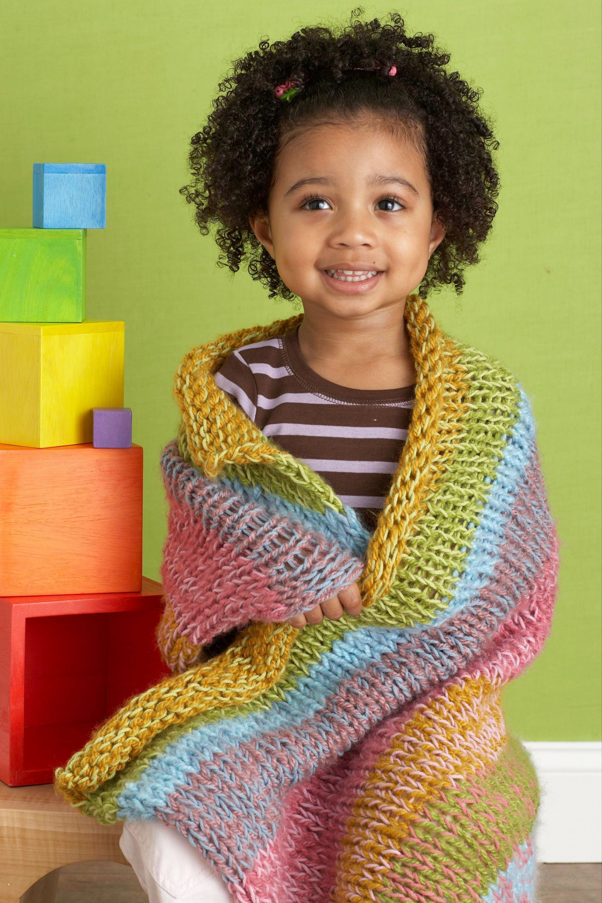 Cascading Colors Baby Blankie Pattern (Knit)