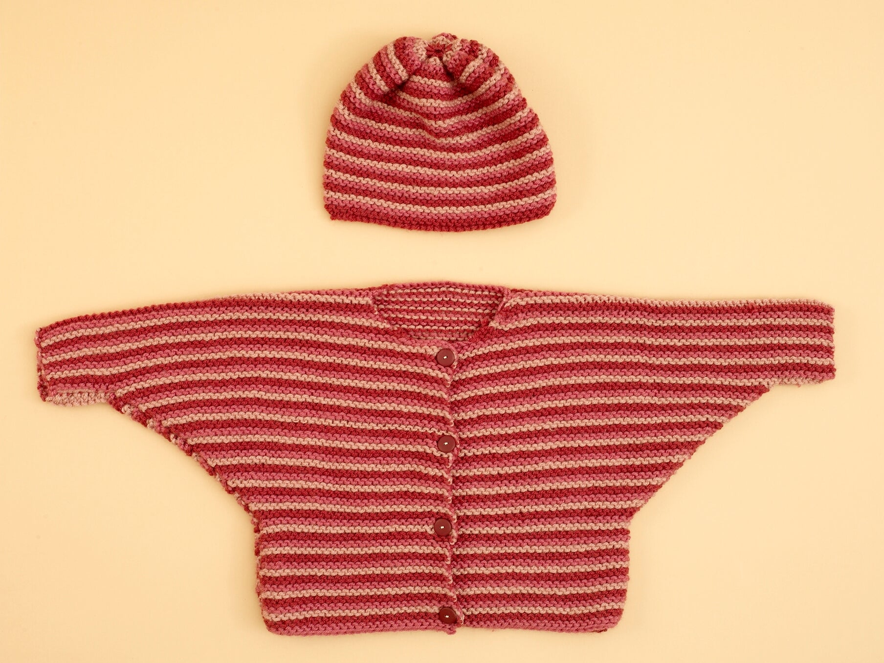 Knit Pink Bubblegum Baby Set Pattern (Knit)