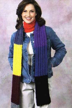 Knit Striped Scarf Pattern (Knit)