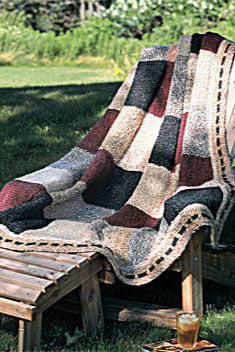 Knitted Color Block Afghan
