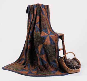 Knitted Homespun Broken Windmill Afghan Pattern (Knit)