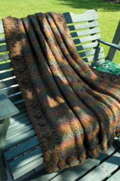 Knitted Leafy Border Afghan