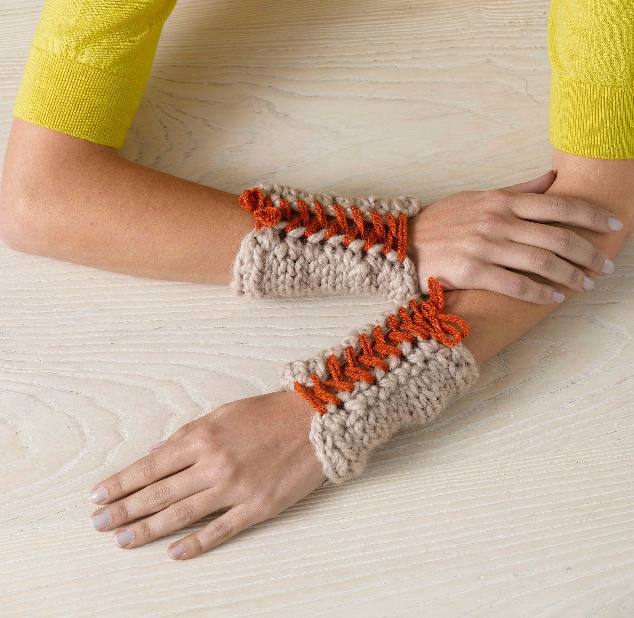 Laced Up Wristers Pattern (Knit)