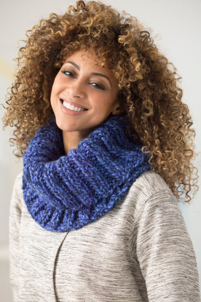 1 Ball Ribbed Cowl (Knit)