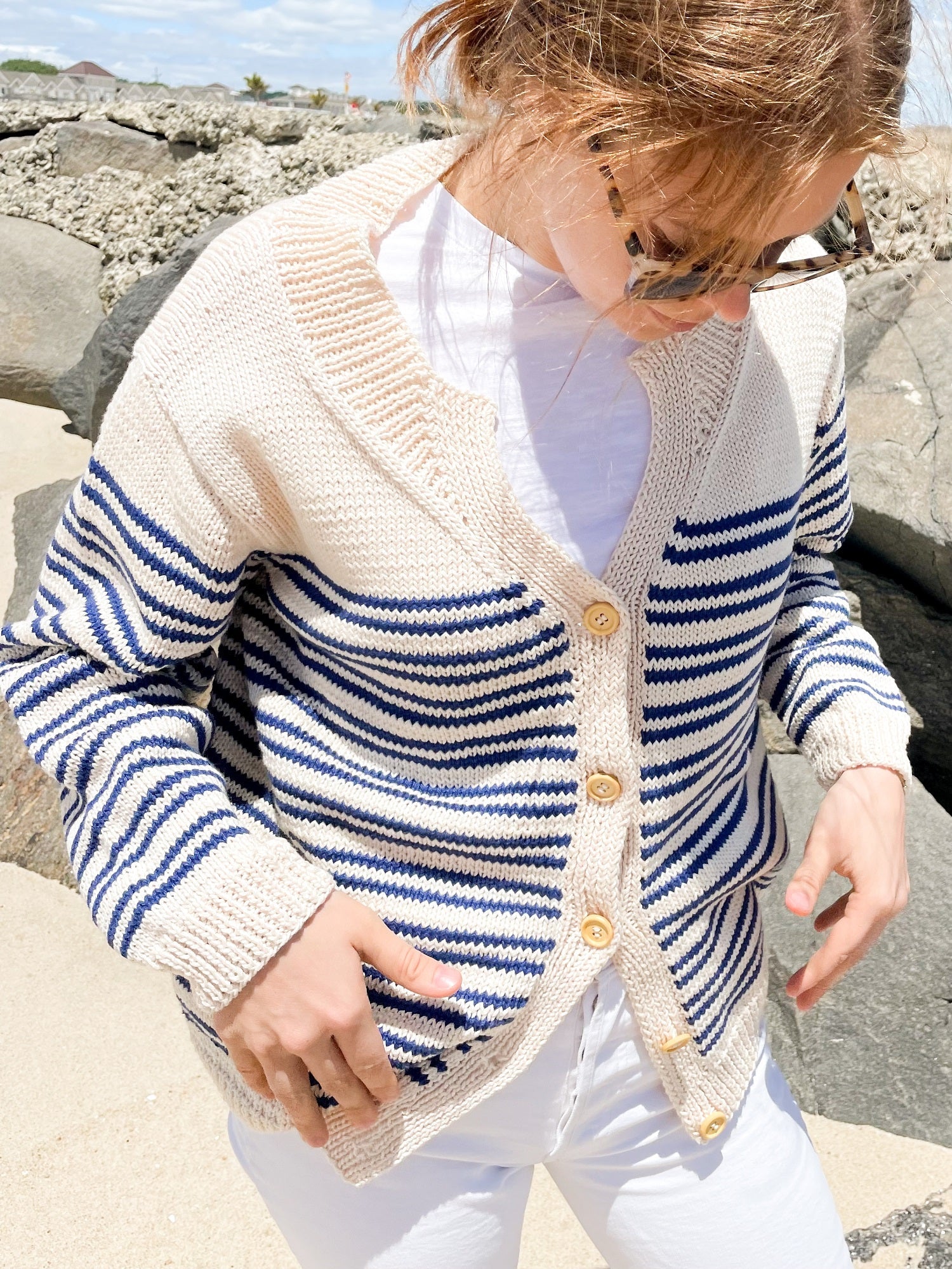 Coastal Striped Cardigan (Knit)
