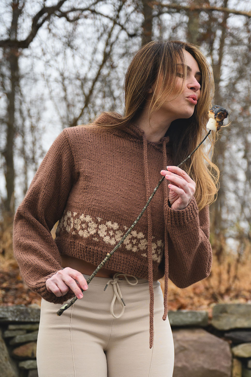 Knit Kit - Frost Flowers Hooded Pullover