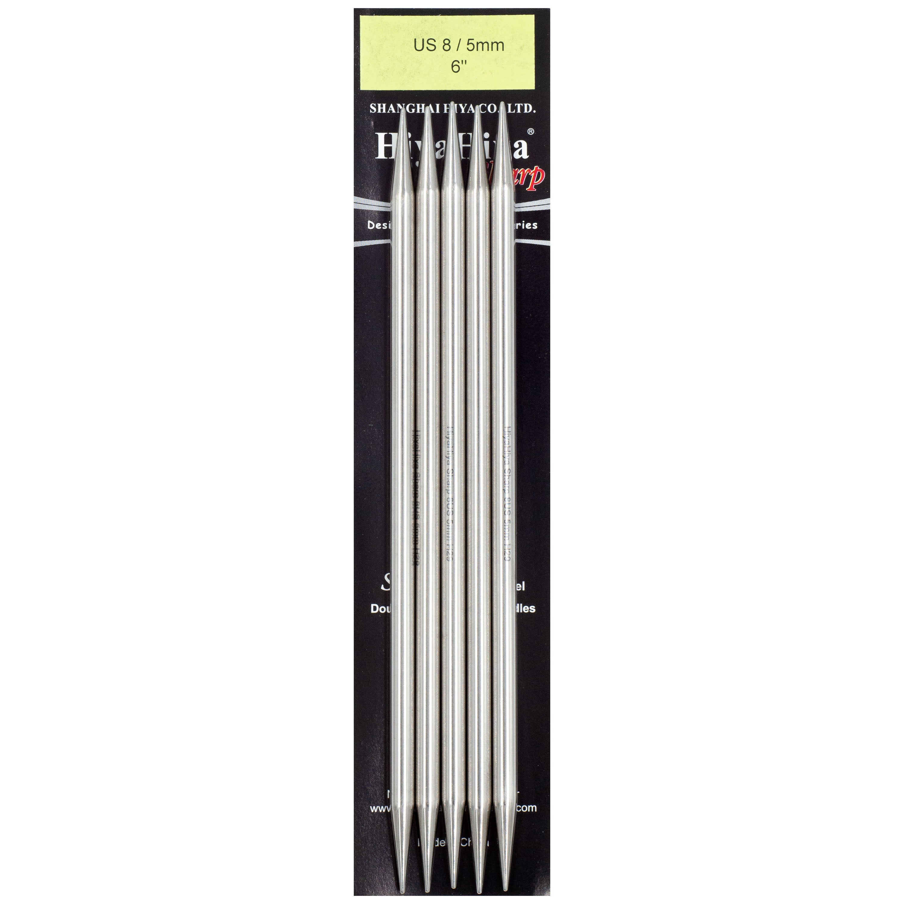 HiyaHiya Stainless Steel Double Point Needles 6" (Sizes 0 to 10)