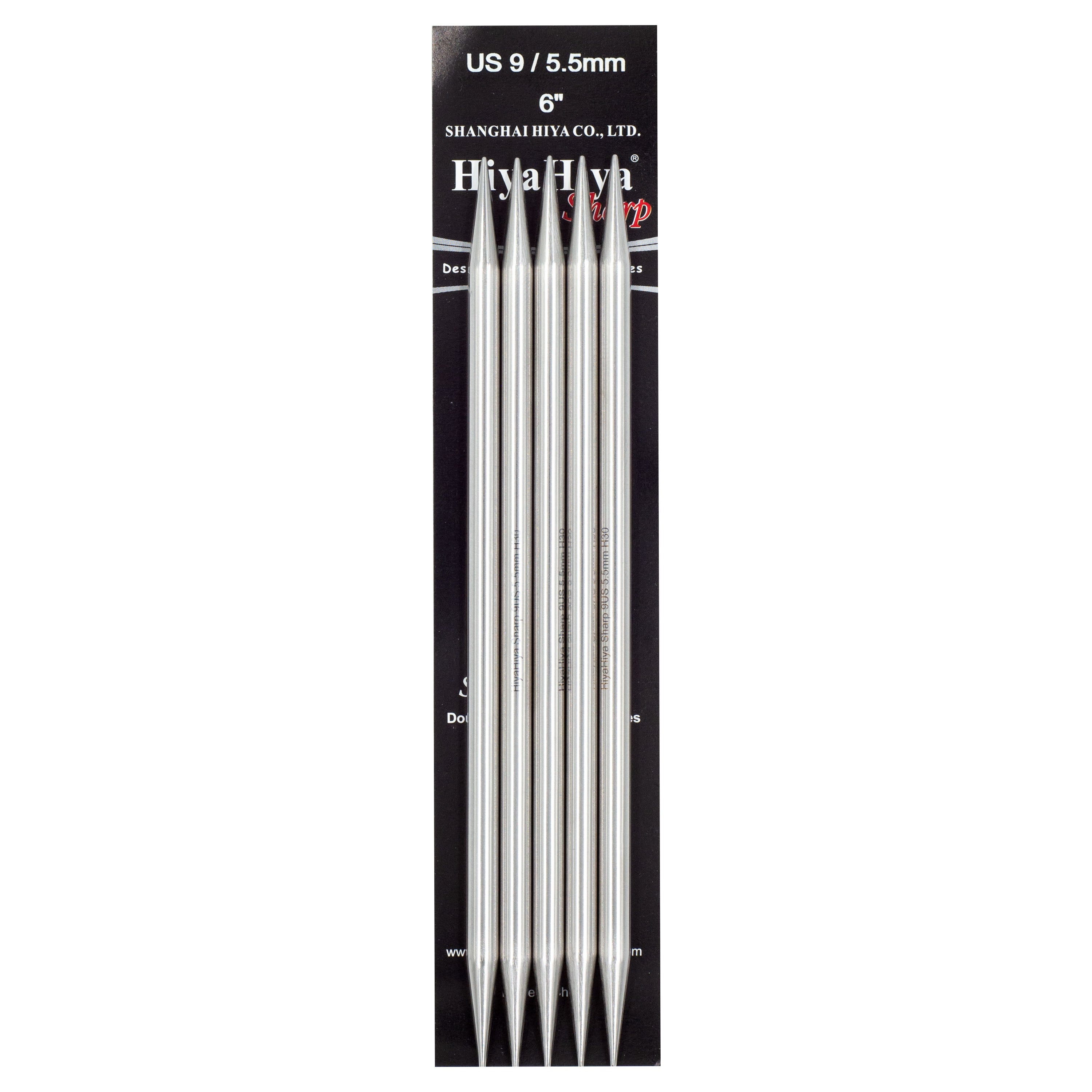 HiyaHiya Stainless Steel Double Point Needles 6" (Sizes 0 to 10)