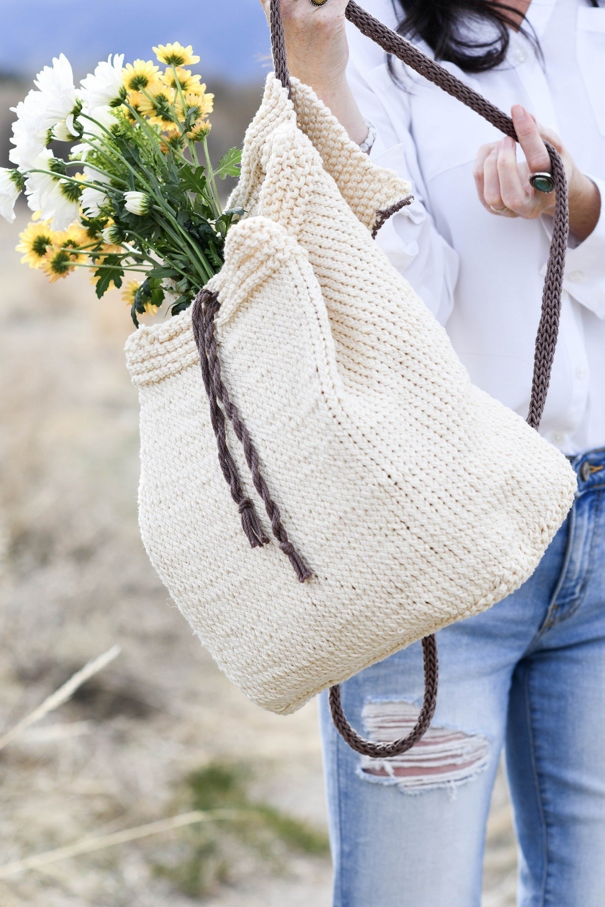 Knit Kit - Straw Knit Backpack