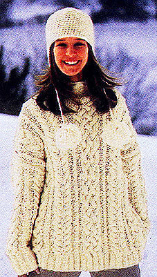 Cable knit Pullover Sweater Pattern (Knit)