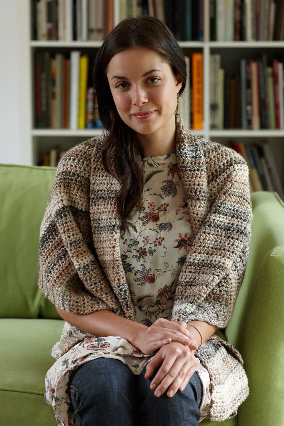 Caramel Tweed Shawl (Crochet) - Version 1