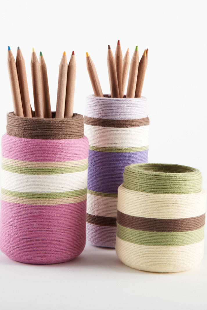 Yarn Wrapped Desk Organizers (Crafts)
