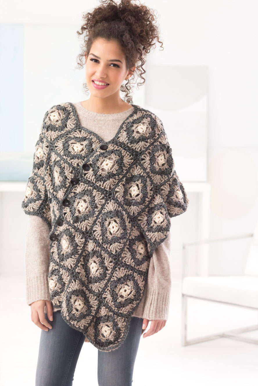 Buttoned Poncho (Crochet)