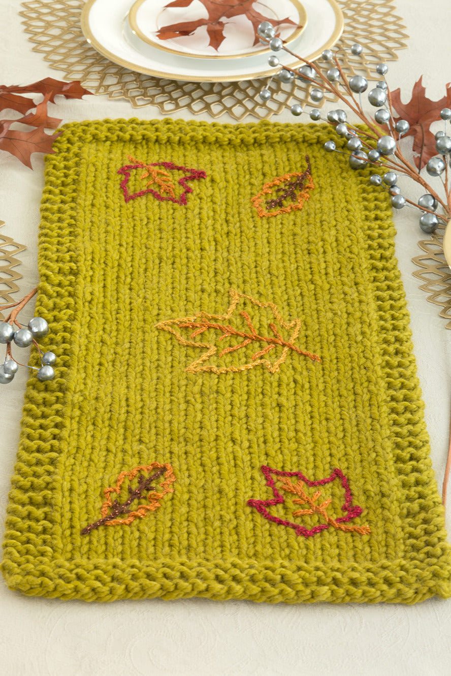 Leaf Strewn Table Runner (Knit)