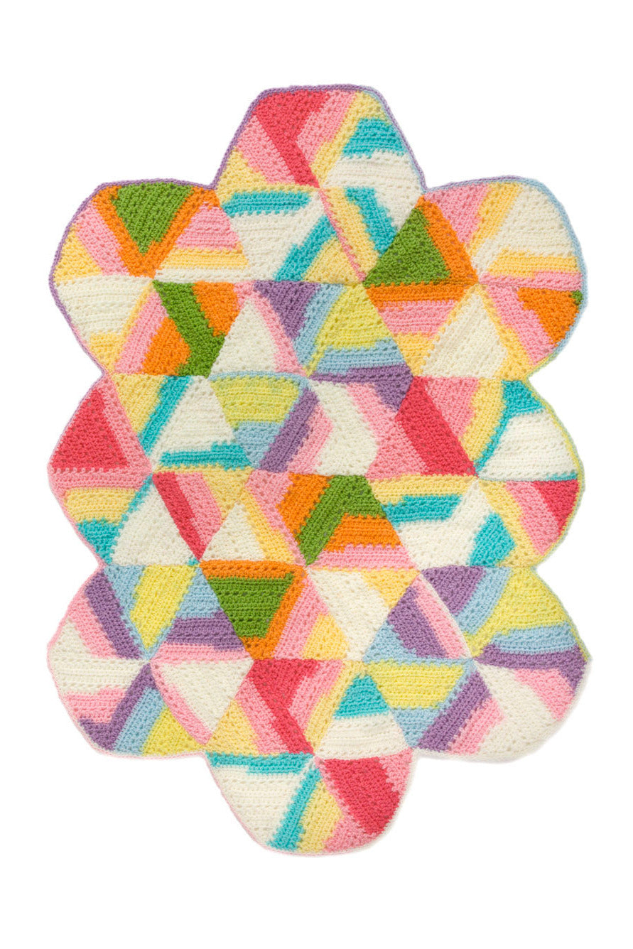 Bright Hexagon Blanket (Crochet)