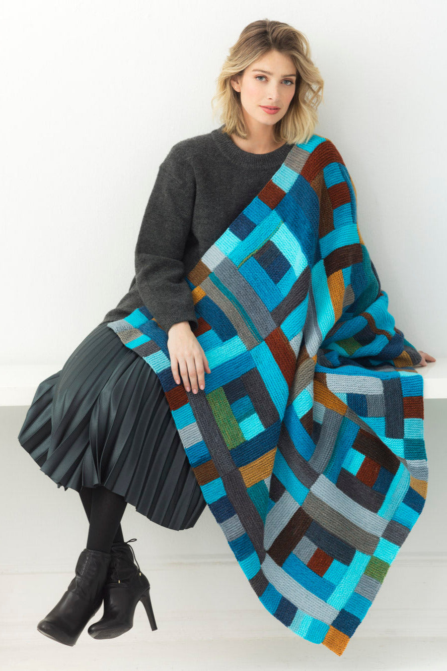 Log Cabin Lapghan (Knit)
