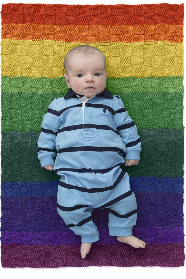 Checkered Baby Afghan (Knit)