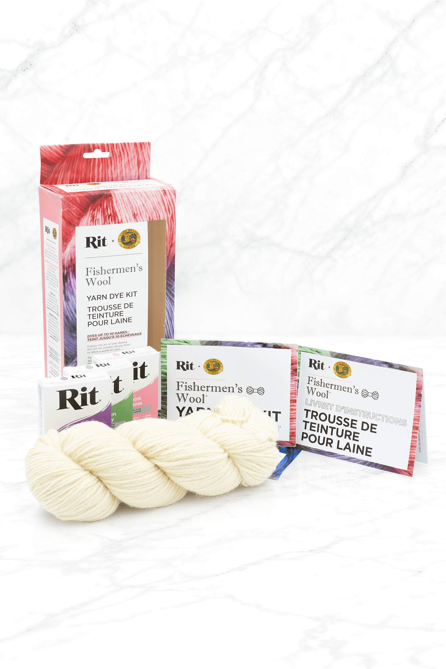 Rit® and Lion Brand® Fishermen's Wool® Yarn Dye Kit