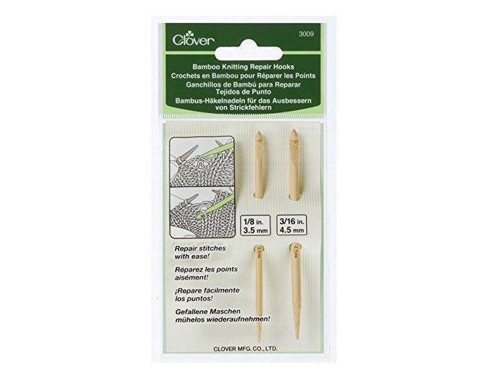 Clover Bamboo Knitting Repair Hook Set (3.5 & 4.5mm)